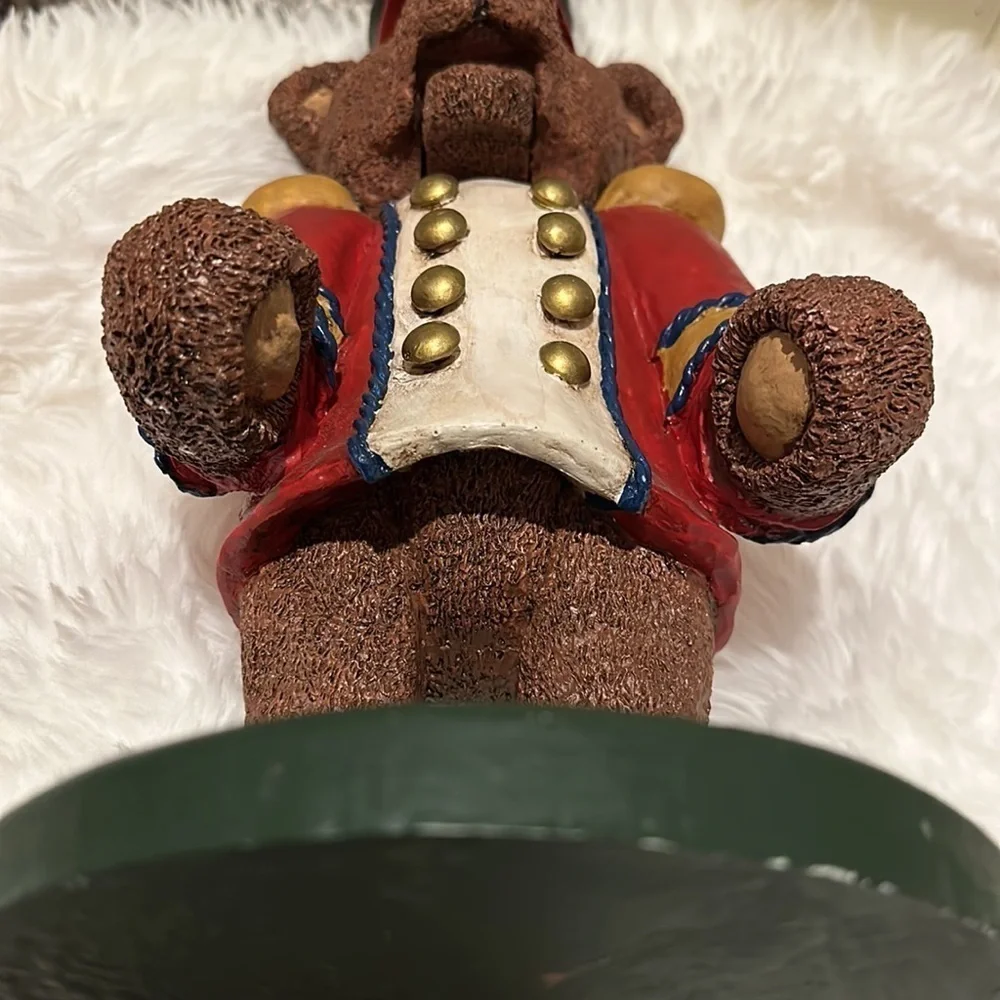 Kurt Adler Teddy Bear Soldier Nut Cracker Ceramic